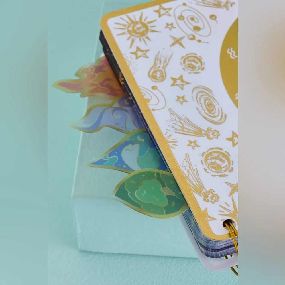 Celestial Spiral Zodiac Elements Tab Journal Notebook